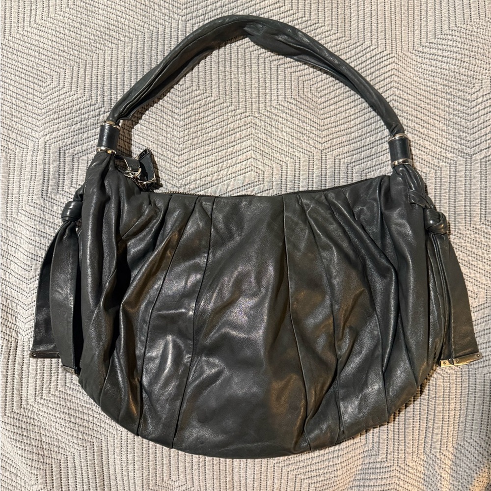 Bally Black Leather Hobo Bag with Slouchy Design